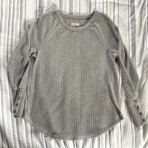 Chaser Sweater Gray Waffle Knit